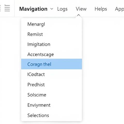 A website navigation menu with clear labels and consistent placement.