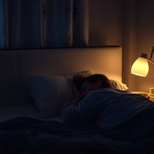 Person sleeping peacefully in a dimly lit bedroom, illustrating the importance of restful sleep